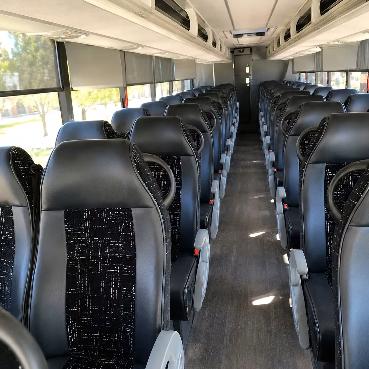 56 passenger charter bus inside